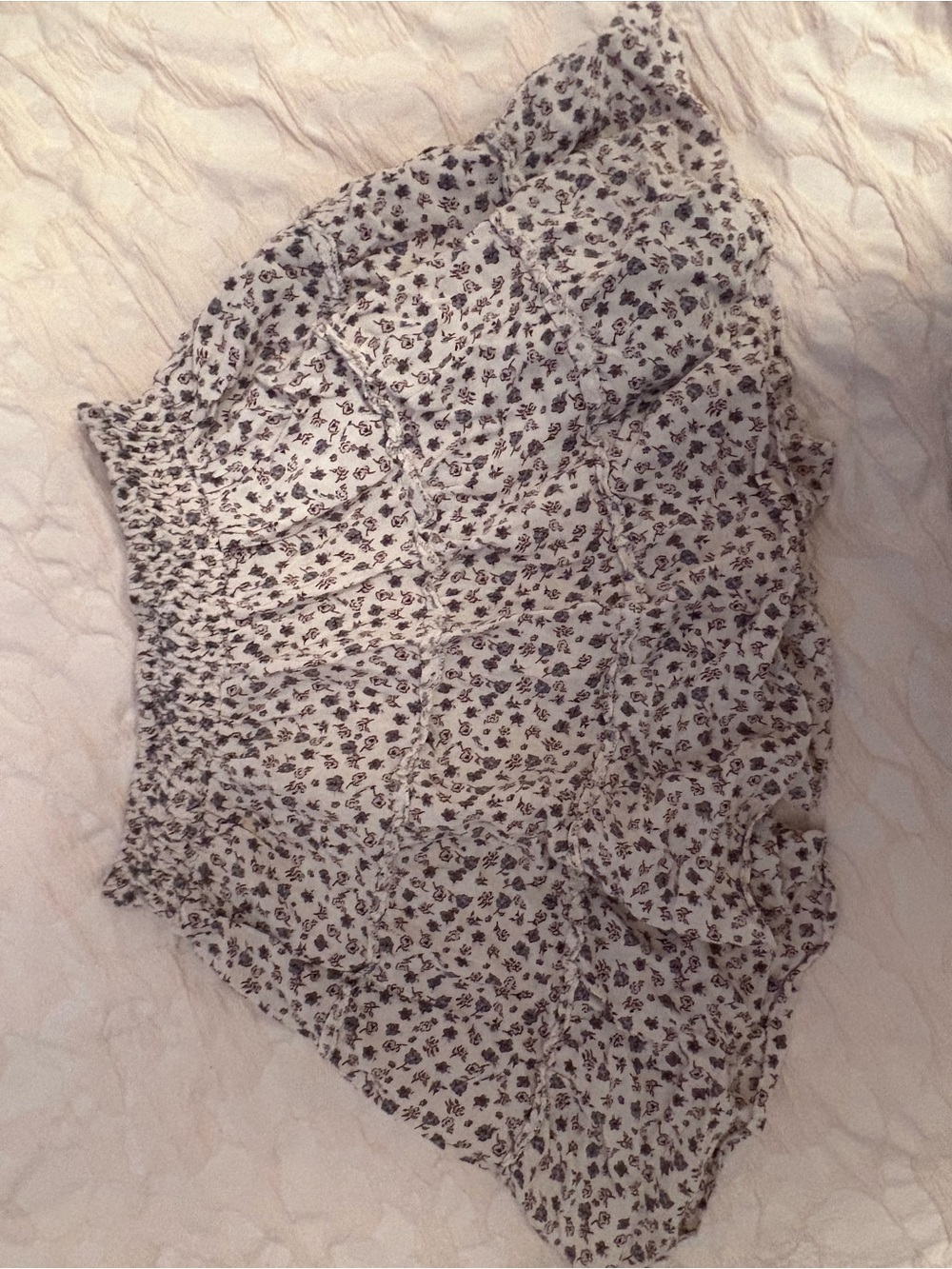 Streetwear Society Cream Mini Skirt with Black Floral Print